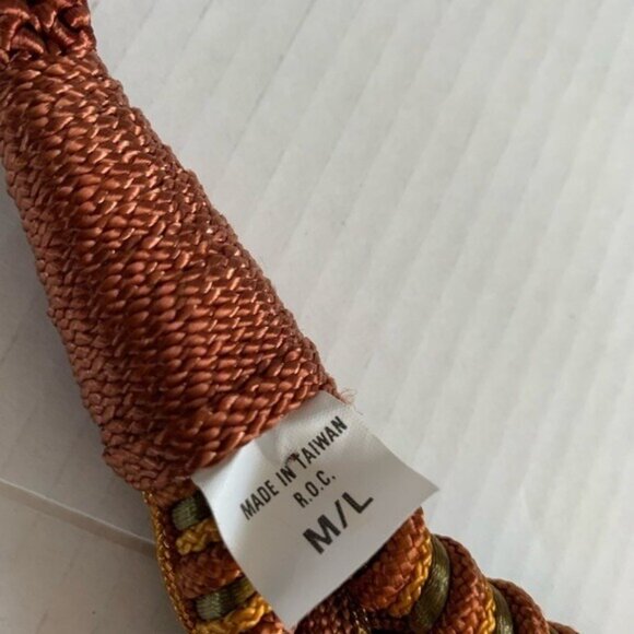 vintage 80’s 90’s statement belt statement stretch braided Gold Fall colors M L main image 2